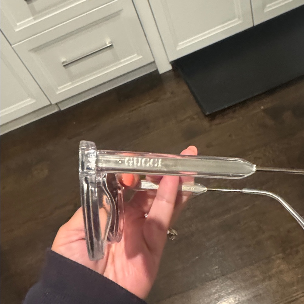 Gucci Clear Frame Sunglasses with Silver Lenses - Picture 2 of 4